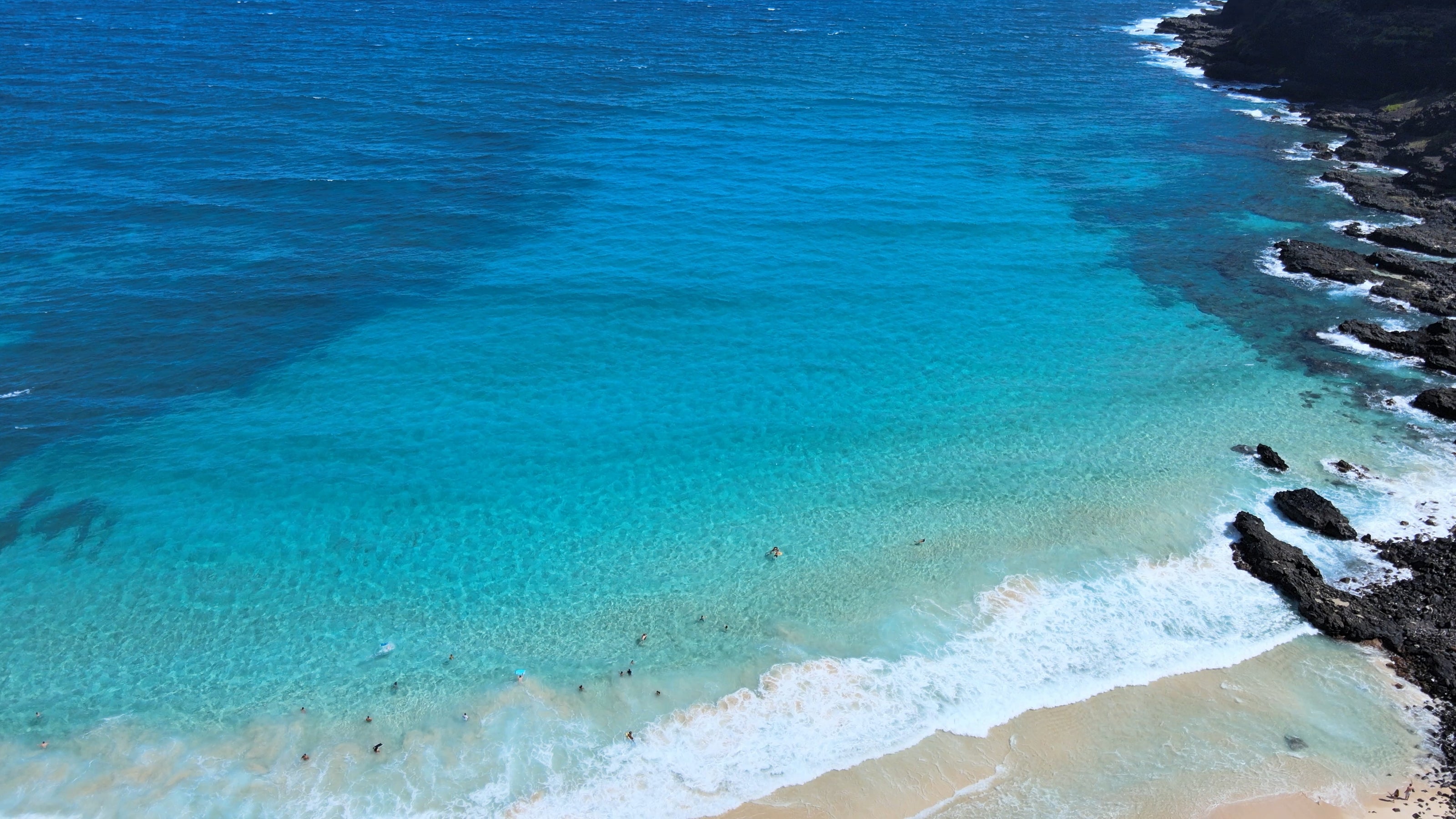 Stunning blue views of Makapuu Beach in Hawaii